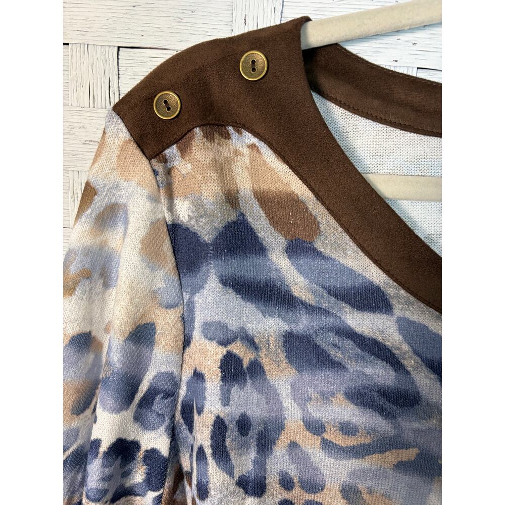 Alfred Dunner womens sweater animal print soft feminine colorful lightweight - Picture 4 of 10
